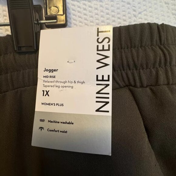 Women’s Jogger Pants Size 1X Nine West Olive Elastic Drawstring Waist - Picture 7 of 9